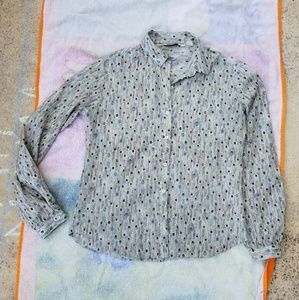 Vintage 80s Peacock secretary blouse
